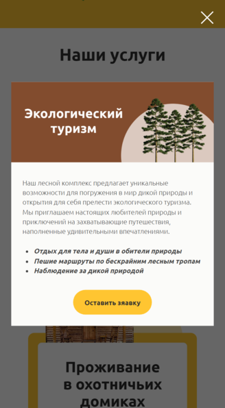 Карточка услуги на мобильной версии сайта